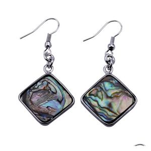 Dangle Chandelier Rhombus Earrings Paua Abalone Shell Nature Handmade Jewelry 5 Pairs Drop Delivery Dhlvk