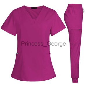 Annat Kläder Kvinnor Scrubs Set Sjuksköterska Tillbehör Medicinsk uniform Slim Fit Sjukhus Dental Klinisk Arbetskläder Kläder Kirurgiska overallsdräkter x0711