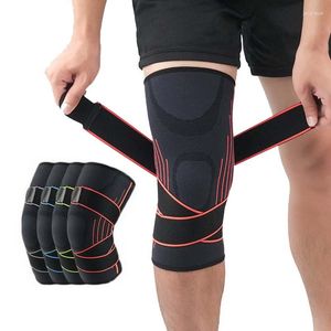 Diz Pedler 1 PCS Elastik Kayışlar Sıkıştırma Brace Destek Basketbol Futbol Fitness Fitness Spor Pad Knepad Sleeve Running