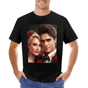 Polo da uomo Love In Bloom: un ritratto di romanticismo e passione T-Shirt Camicia ad asciugatura rapida Abbigliamento estetico T-shirt per uomo Cotone
