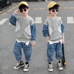 服セット 2023 クール春秋子供服セット男の子スウェットパンツ 2 ピース/セットキッズスクールビーチ衣装十代の少女