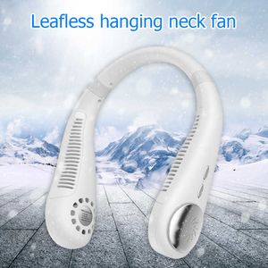 Electric Fans Portable Hanging Neck Fan Speeds Halter Neck Fan Bladeless Neckband Fan USB Rechargeable Ultra Quiet for Outdoor Sports Travel