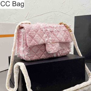 CC Bag Shopping s 2022ss Rosa Tweed Klassisk Mini Flap Quiltad Matelass Kedja Crossbody Shoulder Outdoor Sacoche Lyx Designer Kvinna ZZJO