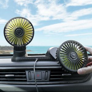 مشجعي Electric Cameras Car Car Fan USB مدفوع رأس مزدوج 5 شفرة من أجل 12V 24V Auto Truck