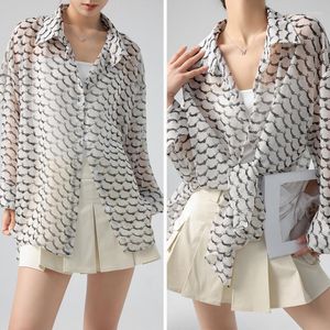 Blusas femininas moda fina chiffon manga comprida camisa protetor solar para casacos agasalhos jaqueta de verão blusa feminina femmes