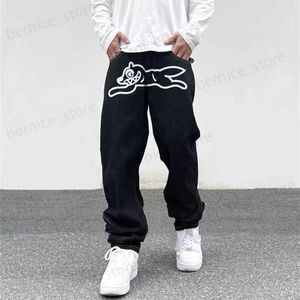 Men's Jeans Ropa Dog Print Street Clothing Men's Hip Hop Bagged Jeans Y2K Straight Loose Gothic Denim Trousers Pantalones Vaqueros Z230712