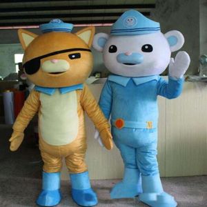 2019 Factory lively Octonauts Movie Captain Barnacles & kwazii Polar Bear Police Mascot Costumes Adult Size 317P