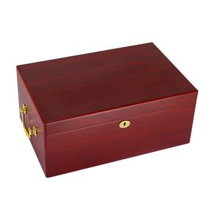 Tomada de fábrica Estojo de charutos de grande capacidade Caixa de charutos de madeira de cedro Humidor com caixa de armazenamento de umidificador Acessórios para charutos Presente para fumantes