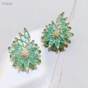 Ohrstulpe, luxuriöse Blüten-Blumen-Ohrstecker, gepflastert, alle Pferdeaugen-Eis-Zirkon-Modemarke, 100 % große Ohrringe, SENYU-Schmuck, Großhandel 230711