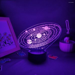ナイトライト太陽系 9 惑星溶岩ランプ宇宙宇宙 3D LED RGB 友人への誕生日プレゼント寝室のテーブルデスクの装飾