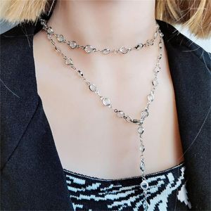 Łańcuchy Moda Sexy Kryształ Choker Naszyjnik Kobiety Akcesoria Ślubne Belly Chain Chokers Biżuteria Kołnierz Dla