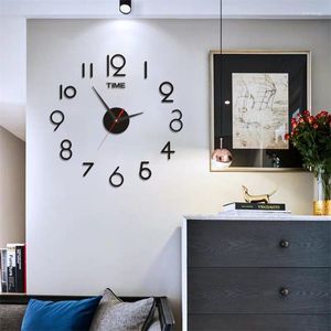 Wanduhren, modernes DIY-Design, einfache Digitaluhr, geräuschlos, stanzfrei, Aufkleber, Büro, Zuhause, Raumdekoration