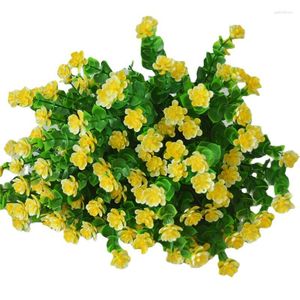 Decorative Flowers 10 Bundles Artificial Fake Outdoor Summer Plants UV Resistant Faux Plastic Greenery Shrubs Planter Home Garden Decor