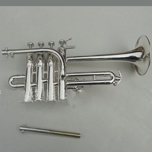 Högkvalitativ trumpet Bb B flat 4 tangenter trumpet mässingsinstrument med hårt fodral, munstycke, tyg och handskar