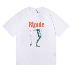 Projektant Rhude Mens T Shirt Wysokiej jakości projektant Tess Casual Rude krótkie rękaw Europa Ameryka mężczyźni kobiety okrągły szyja Rude tshirtsnvab