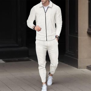 Erkek Trailtsits Slim Fit Suit İki Parça Fermuar Yakası Uzun Kollu Tux Boys Ceket Seti Bağlamalı Yaz Modası