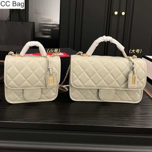 CC Bag Top Caviar Handle Flap Targhetta Postman Tofu Borse Pelle di vitello Matelasse Trapuntato Catena in metallo dorato Ciondolo Tracolla Spalla Designer Borse di lusso Borse 17