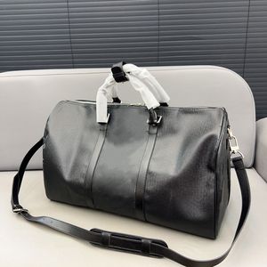 Duffle bag de couro bolsa de viagem para família malas masculinas femininas malas pretas malas de mão 50 cm bolsa grande capacidade mochilas esportivas ao ar livre