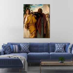 Płótno portretowe Tobiasz otrzymuje błogosławieństwo ojców William Adolphe Bouguereau malarstwo Handmade klasyczna grafika Home Decor