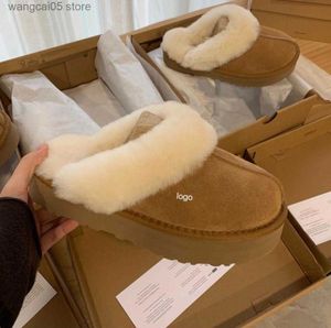 Slippers Top quality man women increase snow Soft comfortable sheepskin keep Warm slippers Girl Beautiful gift free transshipment hot uggitys T230711