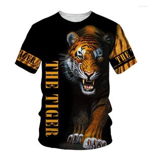 Erkek Tişörtleri Hayvan Tiger T-Shirts 3D baskılı sokak kıyafetleri erkekler Kadın Günlük Moda Büyük Boy Kısa Kollu Çocuk Tees Üstleri Giyim
