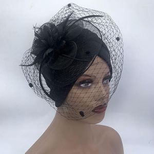 Этническая одежда 2023 Ретро -пертеховое цветочное турбан с завесой элегантная женская шляпа шляпа мусульманский голов