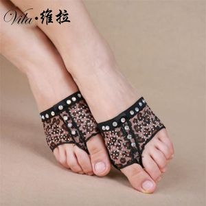 2018 Belly Dance Paws Diamond Half Lyrical Shoes Footcover Toe Unties S M L XL 5Patterns3361