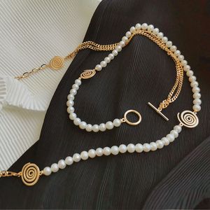 Strands Strings Luxury Long Layered Pearl Bead Necklace for Women Choker Sweater Chain Collares 230710