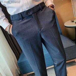 Męskie spodnie Męskie wiosenne letnie biznesowe formalne spodnie Jednolity Casual Koreański zestaw slim fit Spodnie 2022 Męskie ślubne Społecznościowe męskie spodnie Plus rozmiar 38 Z230712