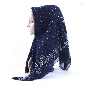 Etniska kläder Muslimsk fyrkantig scarf 2023 National Style Pearl Chiffong 105 105cm Hijab islamisk huvudduk