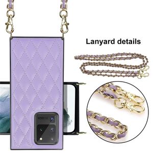 Fashion Grid Check Crossbody Lanyard Square Phone Case For Samsung Galaxy s23 s20 S22 S21 Note 20 Ultra S20FE S21FE s23fe s22fe