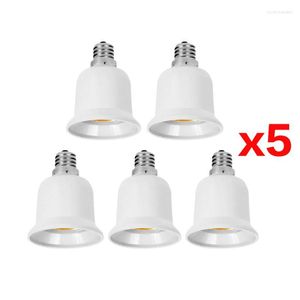 Lampenfassungen 5PCS E14 zu E27 Adapter Umwandlung Sockel Feuerfester Kunststoff Konverter Hochwertiges Material Lampenfassung