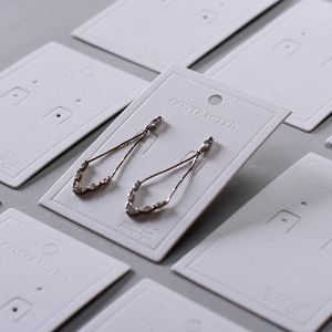 Jewelry Boxes 50pcs lot 500gsm Luxury Eco friendly Paper White Cardboard Stock Earring Display Card Tags Price Label Wholesale 230710