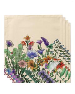 Table Napkin Plant Flower Petunia Lavender For Wedding Party Printed Placemat Tea Towels Kitchen Dining