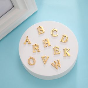 Medaglioni EUEAVAN 26 Lettere Charms Charms in acciaio inossidabile per creazione di gioielli Braccialetti fai da te all'ingrosso Collana 230710