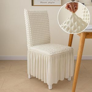 Chair Covers SEIKANO Lattice Elastic Cover For Dining Room Banquet Slipcover El Washable Long Skirt Seat Case Home Decoration