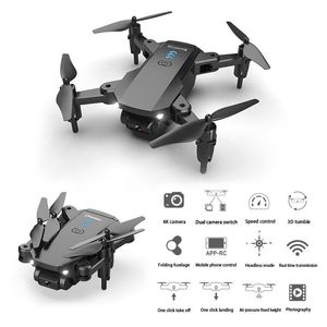 Folded 360 Drone With 4K Camera Top66 Hd Wide-Angle Professional Long Distance Range Video 2Mp Wifi Fpv 3D Vr Gps Mini Drones Height Keeping Droni Rc Quadcopter Gift Toy