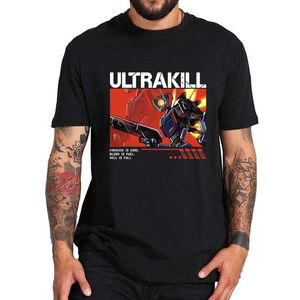 Мужские футболки Ultrakill Футболка энтузиаст игры y2k Geek Street Clothing Летняя повседневная 100% хлопковая мягкая футболка Unisex Eu 230710