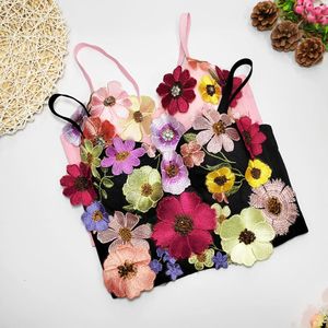 Pants Flower Trend Applique Floral Suspender Underwear Crop Top Exquisite Wedding Wear Sweet Sexy Girl Top Fairy Gas Nail Bead Bra New