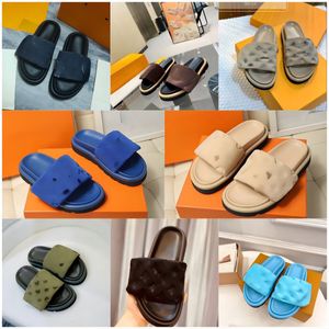 toffel man sliders sandaler de mujer balett platt vadderad brodera sandal platt dam rutschkana designer kvinna svart poolkudde komfort Mules noir rosa vert