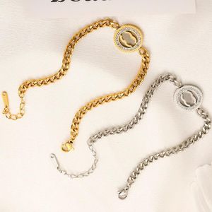 Never Fade Stainless Steel Chain Bracelets Designer 18K Gold Plated Link Chains Designer Brand Letter Four-leaf Clover Lovers Jewelry Wholesale 10 Styles