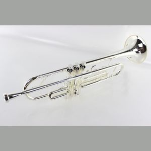 Najwyższej jakości wyważony instrument dęty Bb B z płaską trąbką wyważoną trytonem z twardym futerałem, ustnikiem, ściereczką i rękawiczkami, posrebrzany