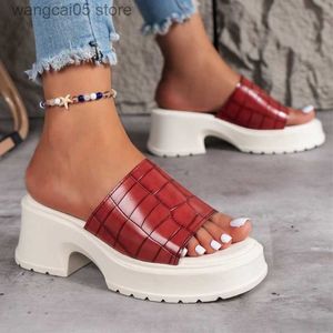 Slippers Women Sandals 2023 Платформы Summer New Trend Mid Heels Beach Shoes Fashion Chunky Flip Flops Casual Shoes Slides T230711