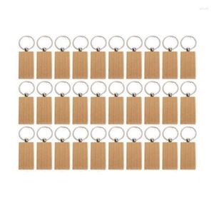 Keychains 30 Pcs Blank Wooden Keychain Key Diy Wood Tags Can Engrave Gifts