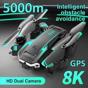 Drohnen 2023 Neue Drohne 8K 5G GPS Professionelle HD-Doppelkameras Luftaufnahmen Hindernisvermeidung Vierrotor-Hubschrauber RC-Entfernung 5000M Wifi Dron 360-Gestenspielzeug