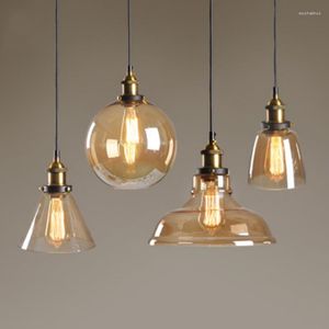 Pendant Lamps American Vintage Industrial Style Glass Lights Retro Restaurant Bar Indoor Lighting Living Room Decoration