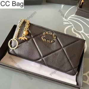 CC Bag Womens 19 French Small Zipper Coin Purses Lambskin Leather Diamond Mönster Designer Plånbok Purse Guldtone Metal Hårdvarukorthållare Purses Luxury Handbags