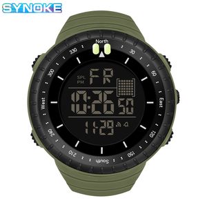 SYNOKE デジタル腕時計メンズスポーツ腕時計電子 LED 男性腕時計男性用時計 50 メートル防水腕時計屋外時間