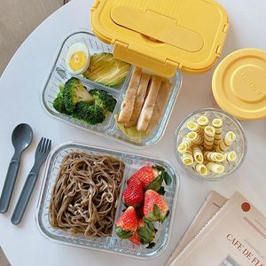 Dinnerware Sets Glass Crisper Special Sealed Box Office Worker Bowl Fruit Lunch Microwave Storage Jars Heating