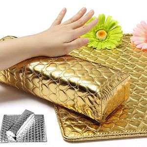 Poggiamano color oro argento moda SOFT Hand Holder Cushion Cuscino Nail Arm Rest per nail art manicure strumenti per unghie 230711